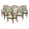 Set of 6 Louis-Philippe armchairs, in mahogany with … - Moinat - Armchairs