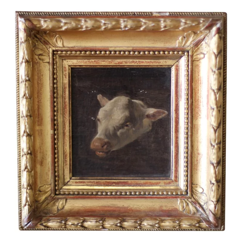 Tableau huile sur toile étude “Tête de veau” non signé, … - Moinat - Tableaux - Portrait