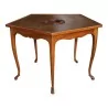 个 5 面胡桃木游戏桌，皮革桌面，带 … - Moinat - Bridge tables, Changer tables