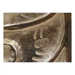 Coupelle en argent 800 (51g) en forme de feuille. Italie, …