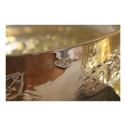 Set of 3 deep dishes decorated with fruits, in silver …
