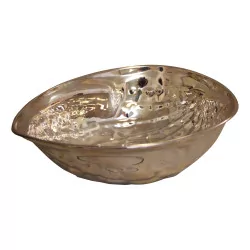 Tasse in 925er Silber in Form einer halben Walnussschale, Italien, 20. …