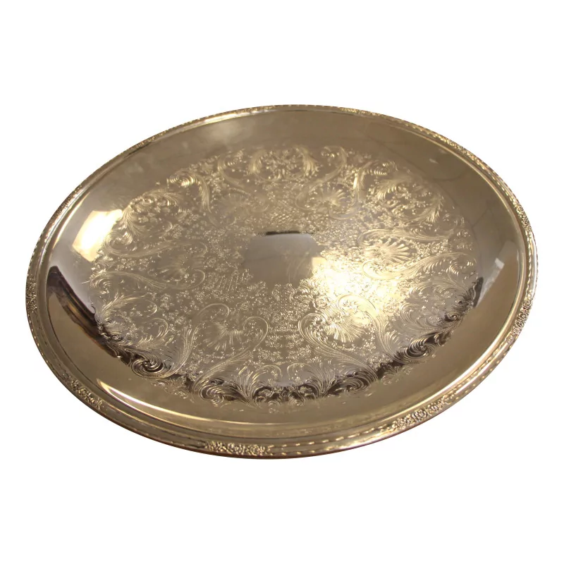 Plat circulaire ciselé, en métal argenté 20ème siècle - Moinat - Accessoires de décoration