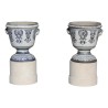 Paire de vases en fonte émaillée avec intérieur bac en zinc et … - Moinat - Urnes, Vases