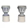 Paire de vases en fonte émaillée avec intérieur bac en zinc et … - Moinat - Urnes, Vases