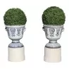 Paire de vases en fonte émaillée avec intérieur bac en zinc et … - Moinat - Urnes, Vases