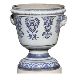Paire de vases en fonte émaillée avec intérieur bac en zinc et …
