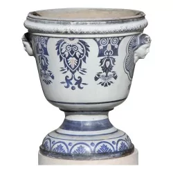Paire de vases en fonte émaillée avec intérieur bac en zinc et …
