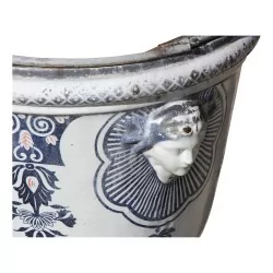 Paire de vases en fonte émaillée avec intérieur bac en zinc et …