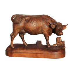 Brienz cow in carved wood, executed by one of the last …