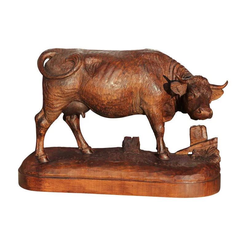 Vache de Brienz en bois sculpté, exécutée par un des derniers … - Moinat - VE2022/3