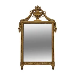 Louis XVI style mirror in gilded wood. France, 20th century