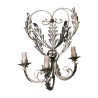 Applique mural  en métal patiné argent et blanc, 3 lumières. - Moinat - Appliques murales