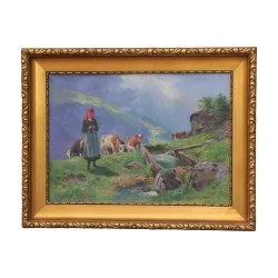 Tableau huile sur toile signé en bas à gauche Fritz Edouard …