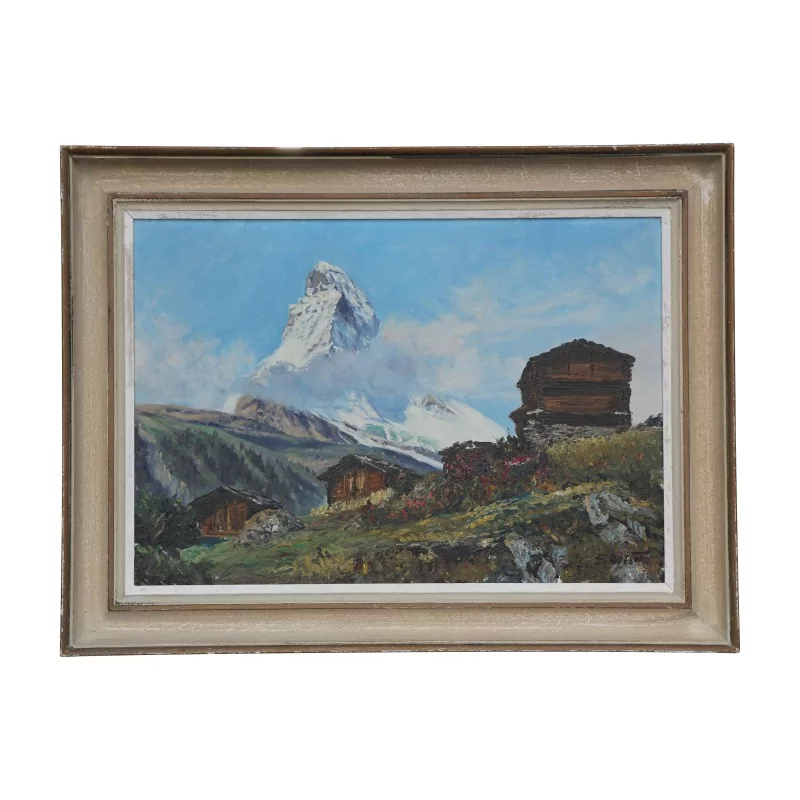 幅布面油画“马特洪峰”，署名右下方 E. … - Moinat - 画 - 景观