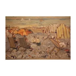 Oil painting on canvas signed lower left Abel BERTRAM