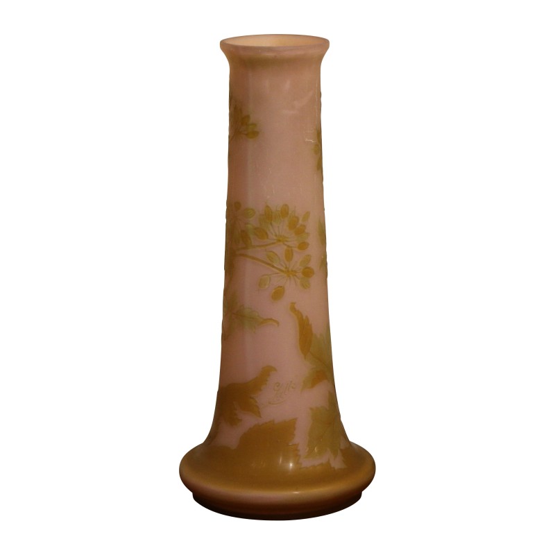 glass vase with pink background and yellow floral decoration signed … - Moinat - Boxes, Urns, Vases glass vase with pink background and yellow floral decoration signed … - Moinat - Boxes, Urns, Vases