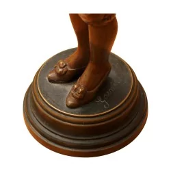 Bronze “Pierrot “signé sur base ronde Jean GARNIER …