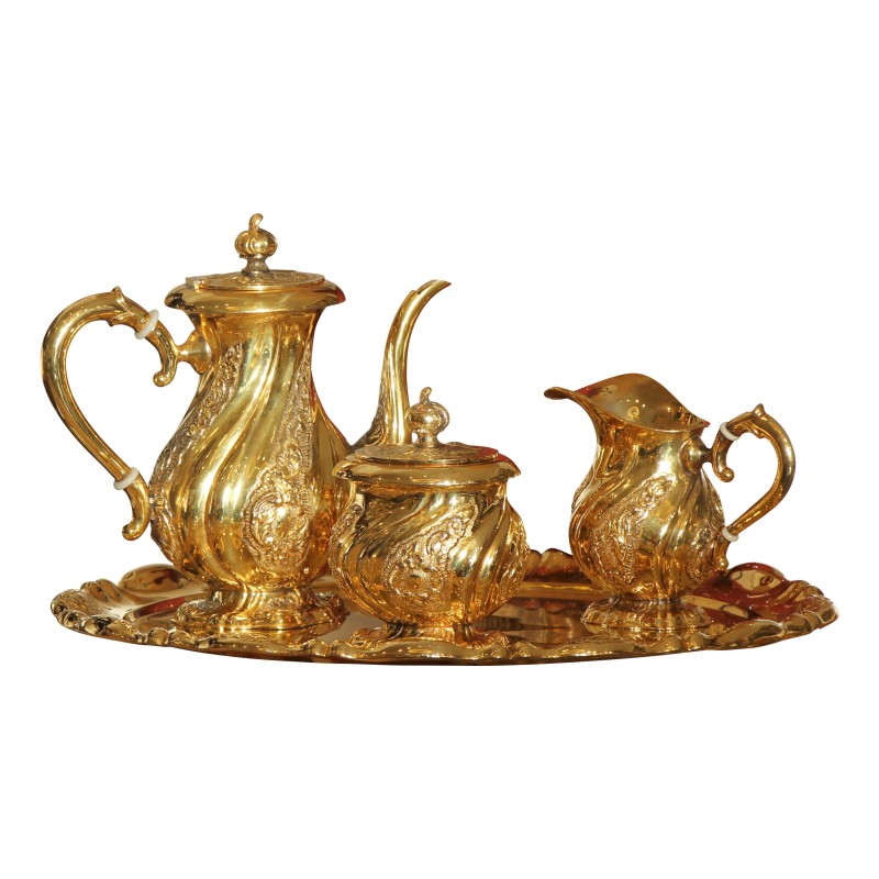 Kaffeeservice aus Vermeil-Silber (1.800 kg) 800, davon 1 … - Moinat - Silber Kaffeeservice aus Vermeil-Silber (1.800 kg) 800, davon 1 … - Moinat - Silber