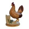 Hen with basket in Barbotine earthenware, colored. France, - Moinat - The Sound of Colours