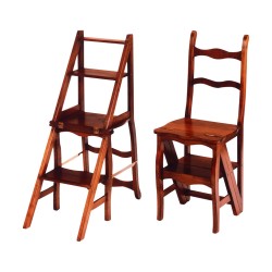 Chair - stool in cherry wood with antique patina.