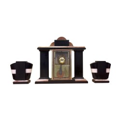 Art Deco Kaminuhr mit 2 Kassetten, in