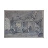 Aquarell unter Glas auf unsigniertem Papier \"Ritter am - Moinat - Gemälden - Verschieden