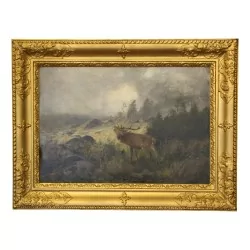 面板上的 1 幅油画签名在右下方 Christoffer...