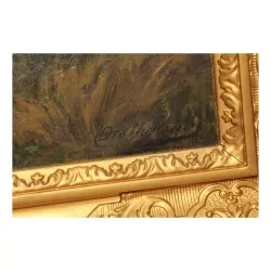 面板上的 1 幅油画签名在右下方 Christoffer...