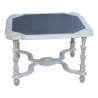 square living room table carved in ceruse white painted wood and … - Moinat - Coffee tables