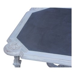 square living room table carved in ceruse white painted wood and …