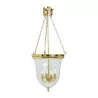 Bell suspension (lantern) in gilded bronze with 4 lights. - Moinat - Chandeliers, Ceiling lamps
