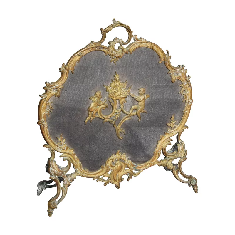 Louis XV Regency style firewall, in gilt bronze and - Moinat - Living of lights