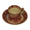 Dîner coloris rouge en porcelaine comprenant :  6 assiettes à - Moinat - Porcelaine