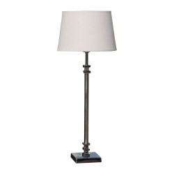 Lampe avec abat-jour carton lin blanc et piètement en nickel …