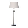 Lamp with white linen cardboard lampshade and nickel base … - Moinat - Table lamps