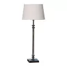 Lampe mit Lampenschirm aus weißem Leinenkarton und Nickelfuß … - Moinat - Tischlampen