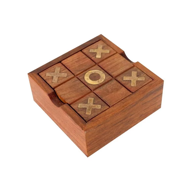 Jeu OXO (Morpion) et solitaire en bois et laiton. - Moinat - Accessoires de décoration Jeu OXO (Morpion) et solitaire en bois et laiton. - Moinat - Accessoires de décoration