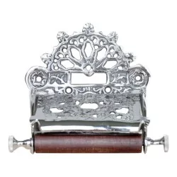 Halterung, Toilettenpapierhalter (Water Closet) aus Holz und …