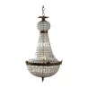 Large Hot Air Balloon chandelier with crystals and patinated gold metal, 4 - Moinat - Chandeliers, Ceiling lamps
