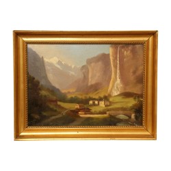 Oil painting on wood signed and dated lower left and