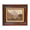Oil painting on canvas “chalets” unsigned but inscription … - Moinat - Painting - Landscape
