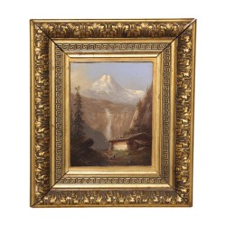 картина маслом на картоне \"Le Breithorn\" без подписи и