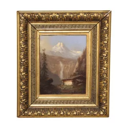 Oil painting on cardboard “Le Breithorn” unsigned and …