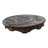 Brienz wooden pedestal table with carved decoration on … - Moinat - End tables, Bouillotte tables, Bedside tables, Pedestal tables