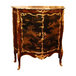 Louis XV sideboard with 2 black and gold lacquered doors from …