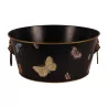 Pflanzgefäß aus schwarz lackiertem Blech, verziert mit Schmetterlingen, Ring und … - Moinat - Übertöpfe, Innenjardinieren