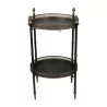 Pedestal table with black iron trays and 2 trays. - Moinat - End tables, Bouillotte tables, Bedside tables, Pedestal tables