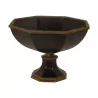 Empty pocket bowl in black painted porcelain with bronze finish. - Moinat - Chinaware, Porcelain