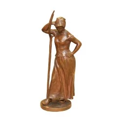 Sculpture de bronze “La Faneuse au champ” signé sur socle …